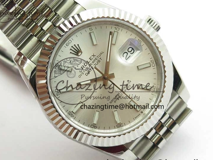 Stick 1:1 Silver on SS Best A3235 Markers Dial DateJust 904L Bracelet VRF Edition 41MM 126334 SS Jubilee 1227